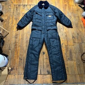 Walls Blizzard-Pruf Coveralls Snow Suit Men's Large Black Insulated Quilted